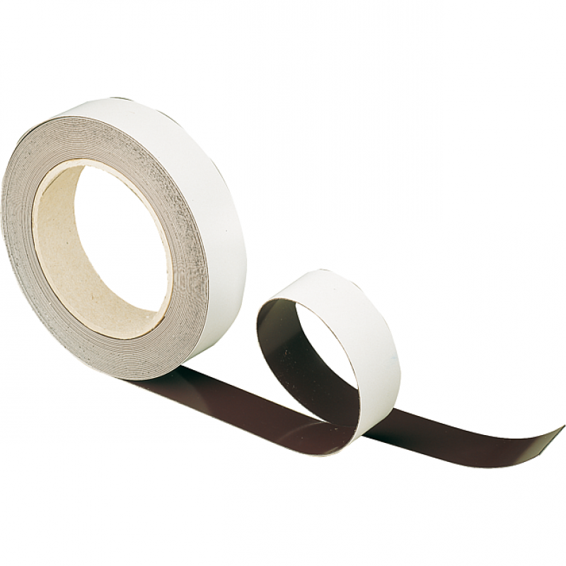 Bande magnétique 25x6,5 mm 10m blanc