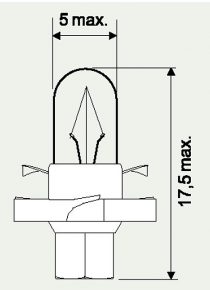 12V   2W TUERKIS KUN.SOCKELLAMPE