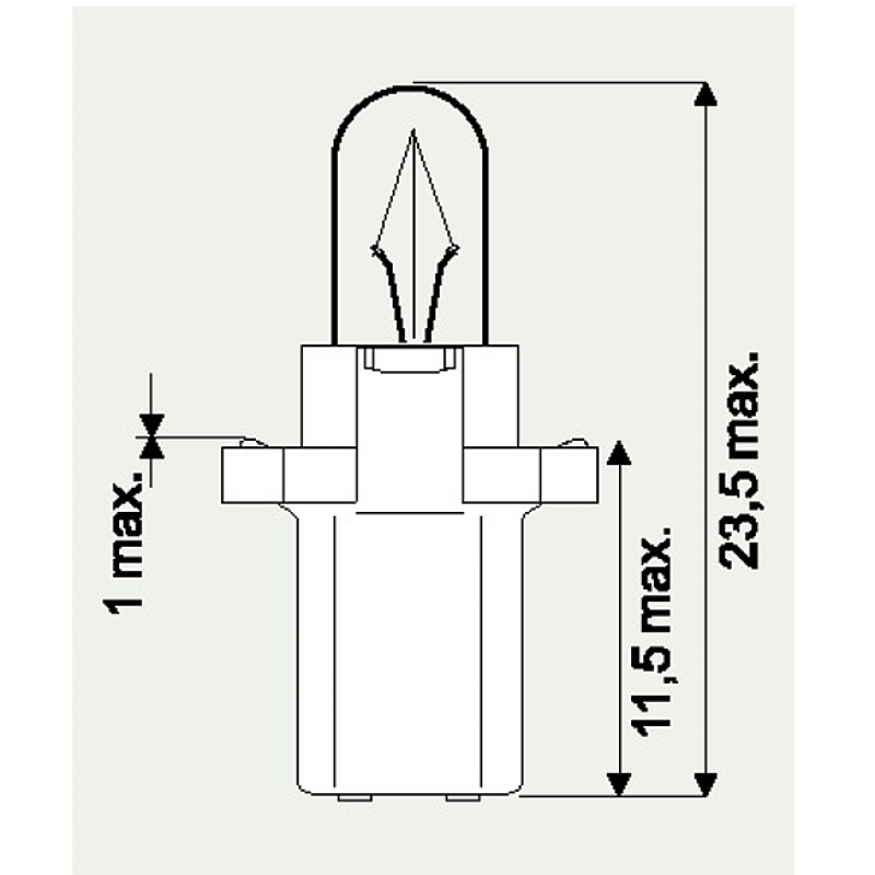 12V 1,2W SCHWARZ KUN.SOCKELLAMPE