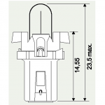 Lampe avec culot plast. Gris 24v 1,2w