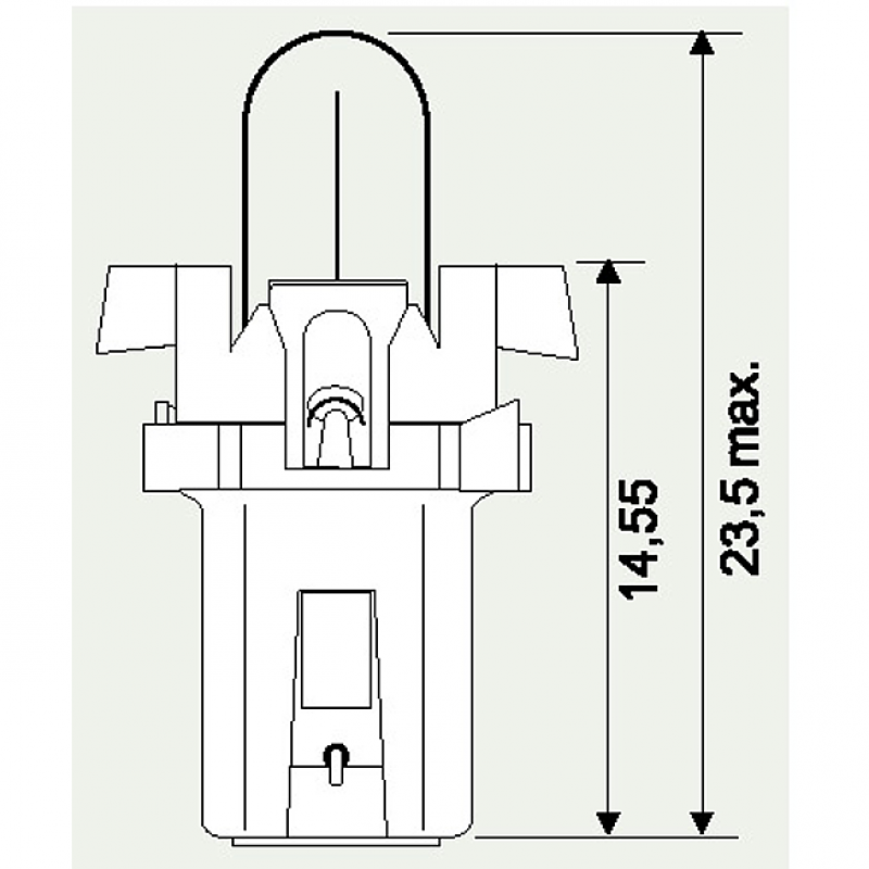 Lampe avec culot plast. Gris 24v 1,2w