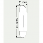 Ampoule intérieure cylindrique 24v 10w