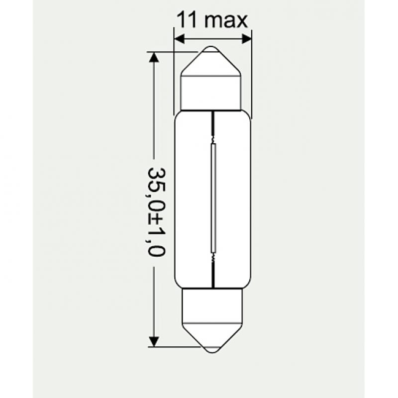 Ampoule intérieure cylindrique 24v 10w