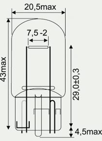12V 21/5W GLASSOCKEL HECKLICHTLAMPE