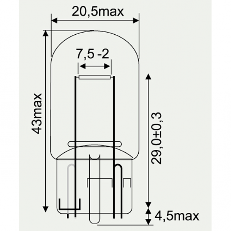 12v 21w culot verre couleur orange