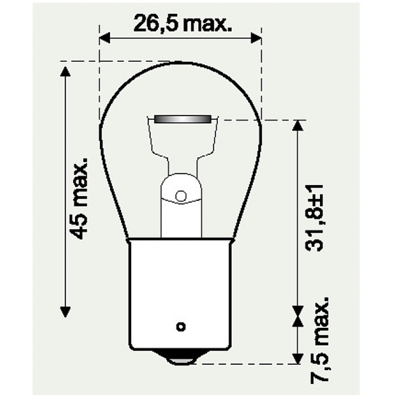 12V 21W GELB ANZEIGELAMPE BA15S