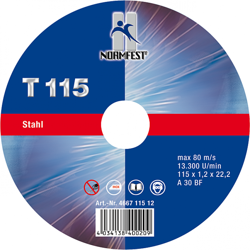 Disque à couper acier inox 115x2,5x6,0