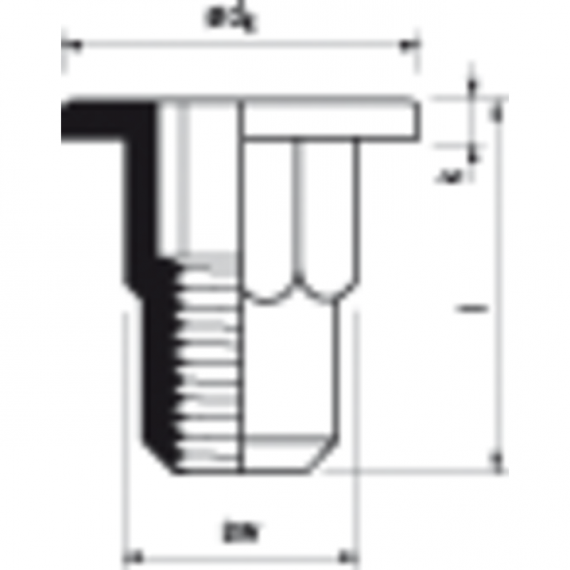 Rivet femelle hexa. flaruko ST M5x6,9x13
