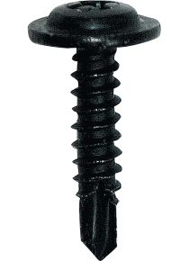 Vis autof. zink noir avec rond. extra plate 4,8X35