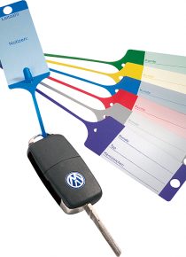 Languette pour Clef avec étiquette Bleu