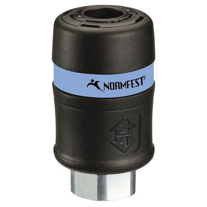 Raccord rapide de sécurité pour l'air comprimé avec filetage femelle cylindrique 1/2